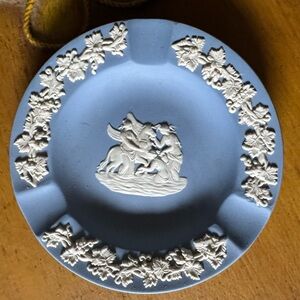 Vintage Wedgwood Blue Ashtray with Embossed Design